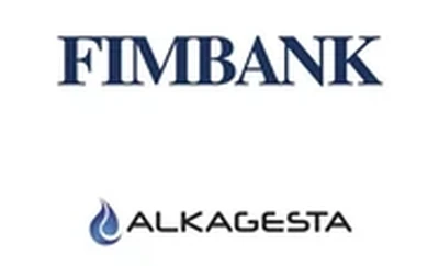 The FIMBank and Alkagesta logos displayed together on a plain white background.