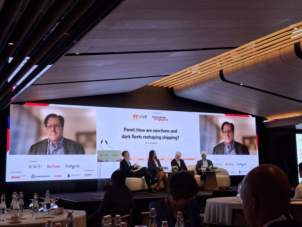 Alkagesta team attending FT Live panel discussion on sanctions and dark fleets reshaping shipping at FT Commodities Asia Summit in Singapore