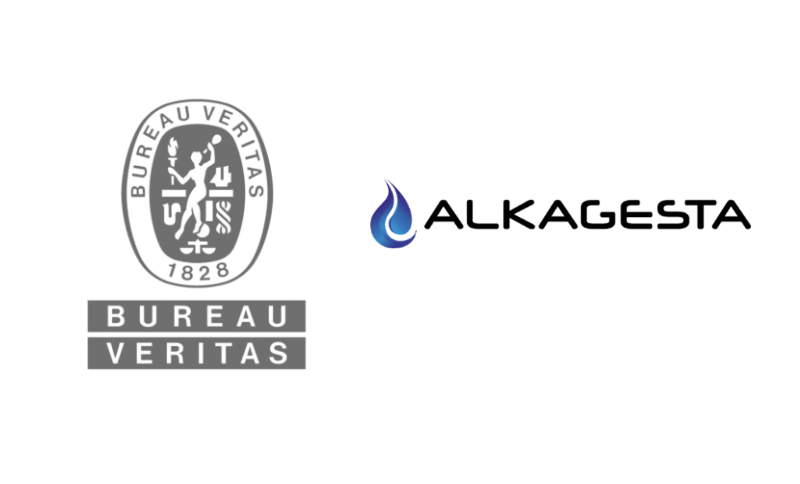 Bureau Veritas logo displayed beside the Alkagesta logo on a white background.