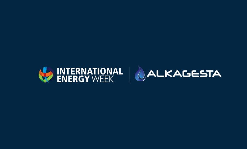 Alkagesta official partner logo banner at International Energy Week 2026