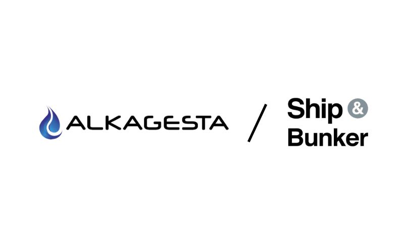 Alkagesta and Ship & Bunker logos representing media feature on marine fuel trading volumes